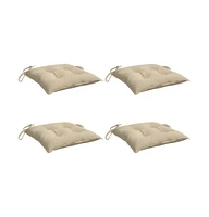 vidaXL Chair Cushions 4 pcs Beige 15.7"x15.7"x2.8" Oxford Fabric