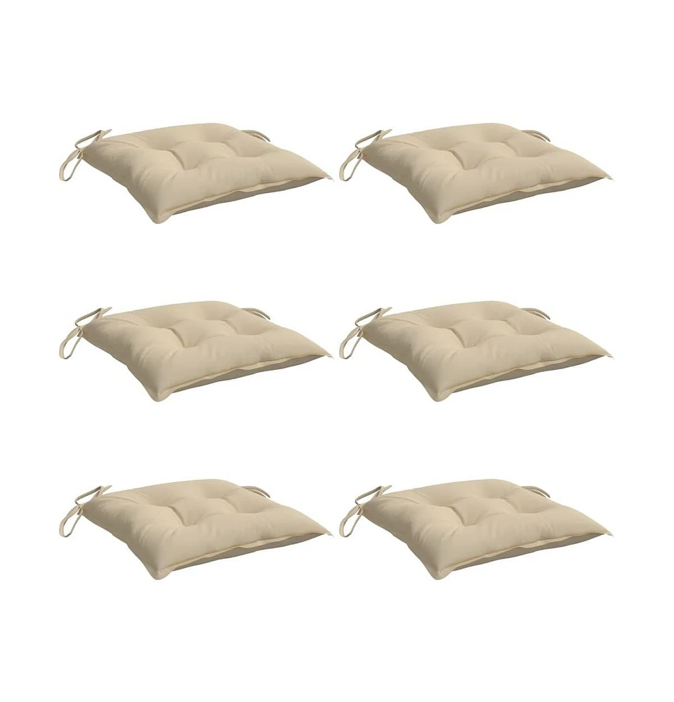 Chair Cushions pcs Beige 15.7"x15.7"x2.8" Oxford Fabric