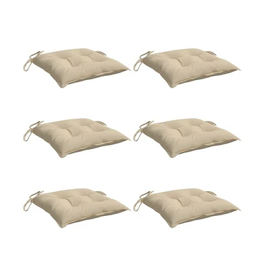 Chair Cushions pcs Beige 15.7"x15.7"x2.8" Oxford Fabric