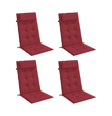 vidaXL Highback Chair Cushions 4 pcs Wine Red Oxford Fabric