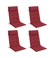 vidaXL Highback Chair Cushions 4 pcs Wine Red Oxford Fabric