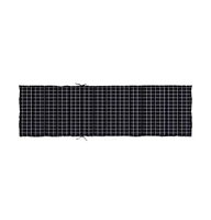 vidaXL Sun Lounger Cushion Black Check Pattern Oxford Fabric