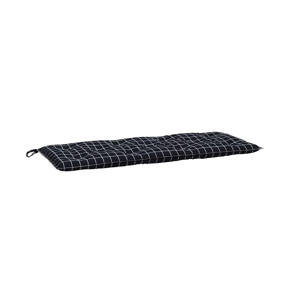 vidaXL Garden Bench Cushion Black Check Pattern 47.2"x19.7"x2.8" Fabric