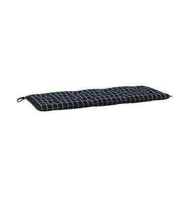 vidaXL Garden Bench Cushion Black Check Pattern 47.2"x19.7"x2.8" Fabric