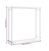 Firewood Rack Matt Black 43.3"x11"x45.7" Steel