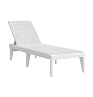 vidaXL Sun Lounger White 73.2"x23.6"x11.4" Pp