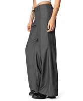 Edikted Women's Mayla Wide Leg Pinstripe Trousers