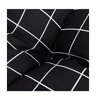 Garden Bench Cushions 2 pcs Black Check Pattern Oxford Fabric