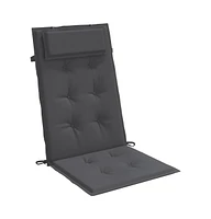 vidaXL Highback Chair Cushions 2 pcs Anthracite Oxford Fabric