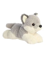 Aurora Small Wolf Pup Mini Flopsie Adorable Plush Toy Gray 8"