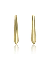 Irregular Box-Shaped Hoop Earrings White Gold Plated or 14K