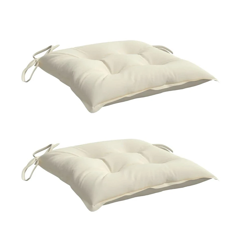 vidaXL Chair Cushions 2 pcs Cream White 15.7"x15.7"x2.8" Oxford Fabric