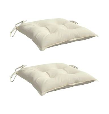 vidaXL Chair Cushions 2 pcs Cream White 15.7"x15.7"x2.8" Oxford Fabric