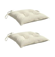 vidaXL Chair Cushions 2 pcs Cream White 15.7"x15.7"x2.8" Oxford Fabric