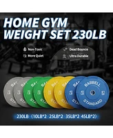 Er Kang Weight Plates 2 Inch, Bumper Plates with Enhanced Grip, Olympic Weight Plates for Strength Training and Weight Lifting