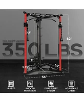 Er Kang Cable Crossover Machine, Functional Trainer with 17 Adjustable Positions, Home Gym Equipment with High and Low Pulley System for Lat Pulldowns