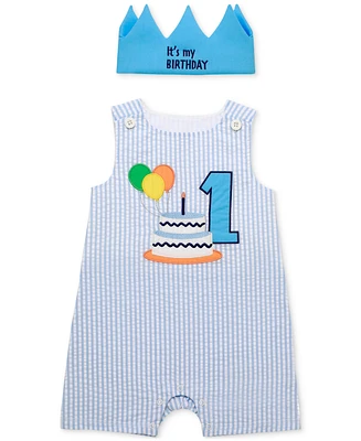 Baby Starters Baby Boys 2-Pc. Shortall & Crown 1st Birthday Set