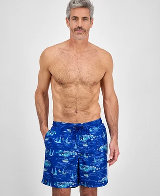Club Room Men's Sailboat Graphic Swim Trunks, Exclusively at Macy's