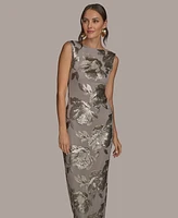 Donna Karan New York Women's Floral-Sequined Gown