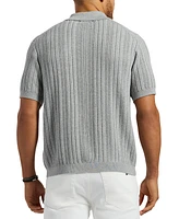 Men's Wasko Cable-Knit Short-Sleeve Button-Up Polo