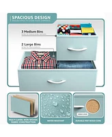 Sorbus 5 Drawers Dresser- Storage Unit with Steel Frame, Wood Top, Fabric Bins - for Bedroom, Closet