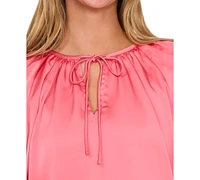 CeCe Women's Raglan-Sleeve Tie Round-Neck Top