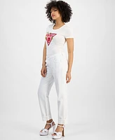 Guess Women's Celia Boyfriend High-Rise Cuffed-Hem Jeans