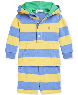 Polo Ralph Lauren Baby Boys Striped Terry Rugby Shirt & Short Set