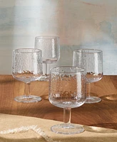 Oake Clear Textured Wine Glasses, Set of 4, Exclusively at Macy's