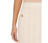 CeCe Women's Flare Scalloped Wavy-Knit Mini Skirt