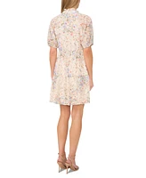 CeCe Women's Printed V-Neck Babydoll Dress