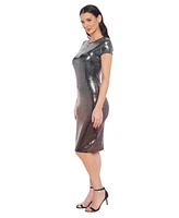 Bebe Women's Ombre Sequin Midi T-Shirt Dress