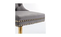 Slickblue Comfortable Velvet Bar Stools with Backs – Adjustable Height & Swivel Function