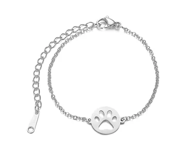 LoveyPaws Link Charm Paw Print Bracelet