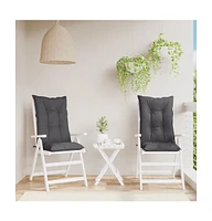 vidaXL Garden Highback Chair Cushions pcs Anthracite 47.2"x19.7"x2.8" Fabric