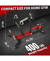Er Kang Seated Row Machine, Back Machine Gym Equipment Plate Loaded, Adjustable Lat Machine with Independent Arms & Multi Grip Positions, 400LBS Capac