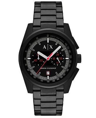 A|X Armani Exchange Men's Quartz Chronograph Black Stainless-Steel Watch, 42mm