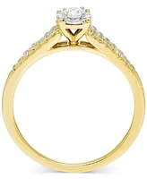 Diamond Pave Tapered Engagement Ring (1/4 ct. t.w.) in 14k Gold