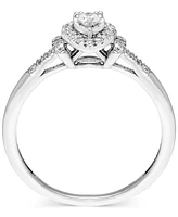 Diamond Pear-Shaped Halo Engagement Ring (1/4 ct. t.w.) in 14k White Gold