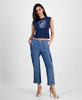 Guess Women's Nautical Or Nice Crewneck Corset Top