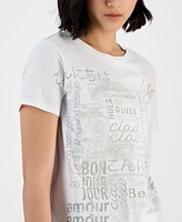 Guess Women's Cotton Bella Palm Short-Sleeve Easy Tee