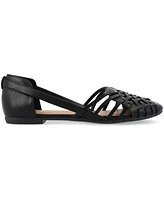 Journee Collection Women's Ekko Woven Round Toe Flats