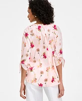 Jones New York Women's Floral-Print 3/4-Sleeve Top