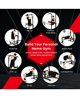Power Tower Pull Up Bar Stand with Adjustable Heights and Bench