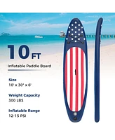 Inflatable Paddle Board with Removable Fin and Backpack