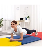 6 x 2 Ft Tri-Fold Gym Mat with Handles and Removable Zippered Cover