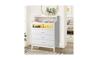 Four-Drawer Cabinet with Compartments for Organized Storage and Easy Access in Bedroom