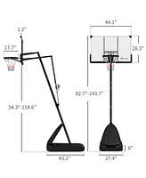 Soozier Portable Basketball Hoop, 5-10' Height Adjustable Basketball Goal