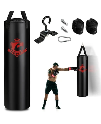 63 Lbs Filled Punching Bag Set with Boxing Gloves