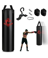 63 Lbs Filled Punching Bag Set with Boxing Gloves